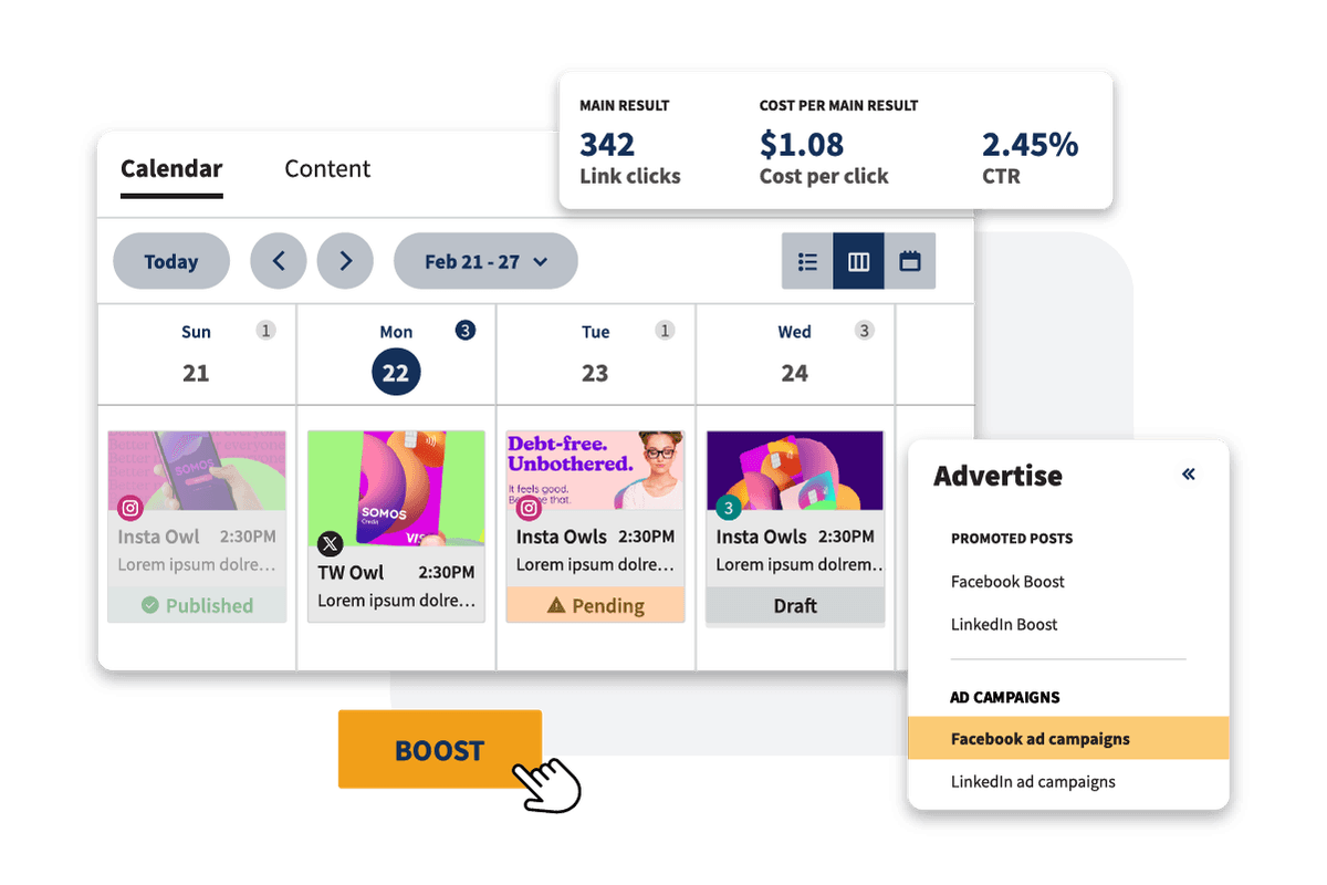 Hootsuite gère le contenu payant