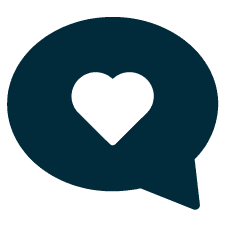 Icône de bulle de message avec cœur