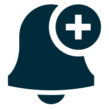 Cloche avec icône du signe plus